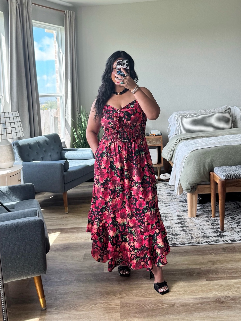 Grace Karin Women's Summer Floral Maxi Sun Dress (L)